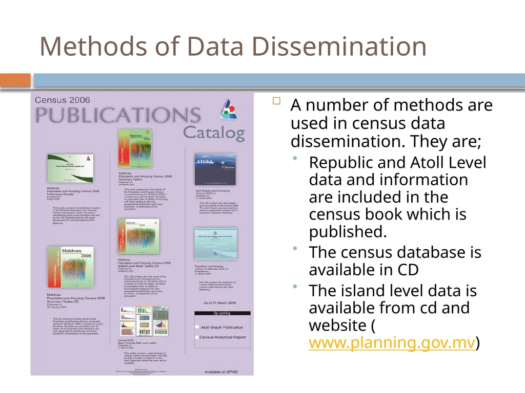 Scope and Form of Census Data Dissemination in the - slide 6 of 11