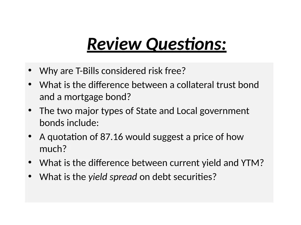 Types of Debt Bond Basics The problem large - slide 20 of 20