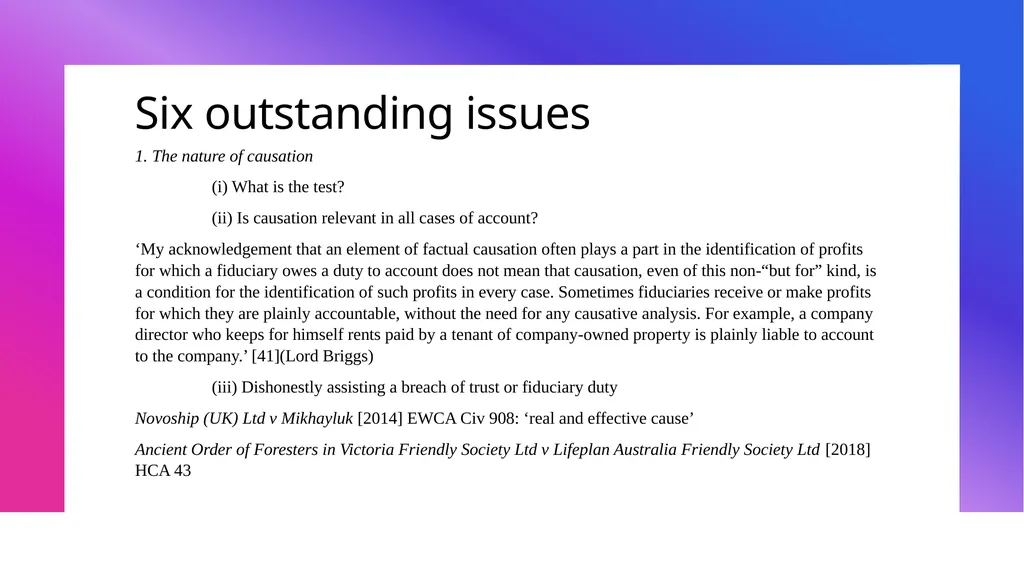 DISGORGING PROFITS FOR BREACH OF FIDUCIARY DUTY: - slide 12 of 14
