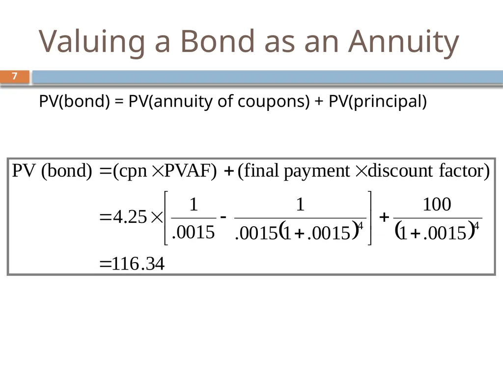 Valuing Bonds Chapter 3 1 Topics Covered 2 Using - slide 7 of 41