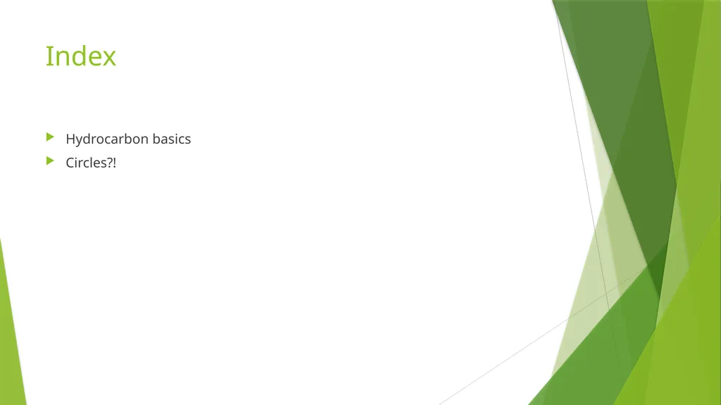 Aromatic Chemistry Index Hydrocarbon basics - slide 2 of 8