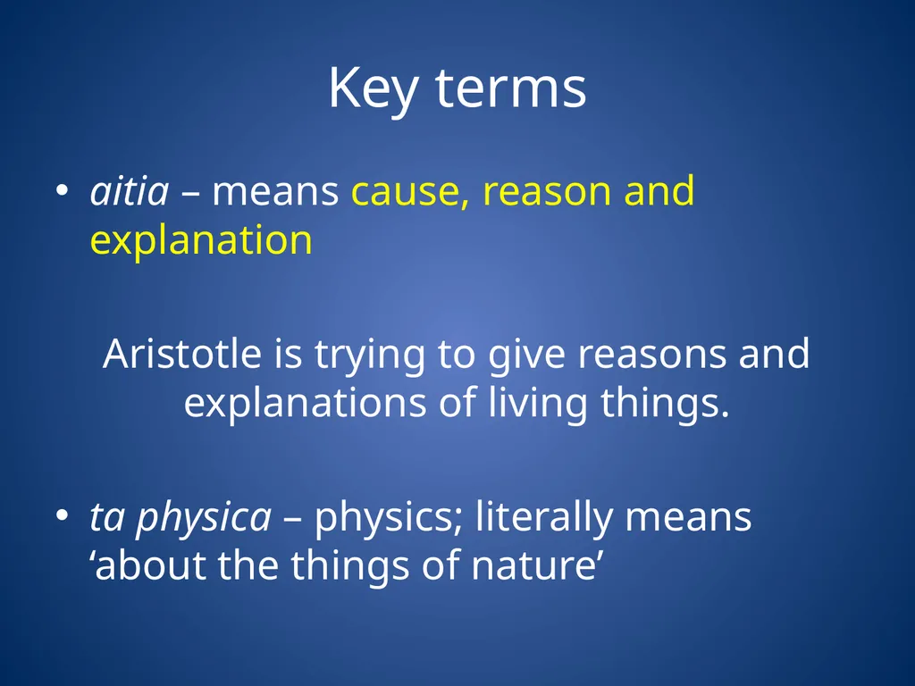 Aristotle’s Physics Influences Theory of the 4 - slide 3 of 18