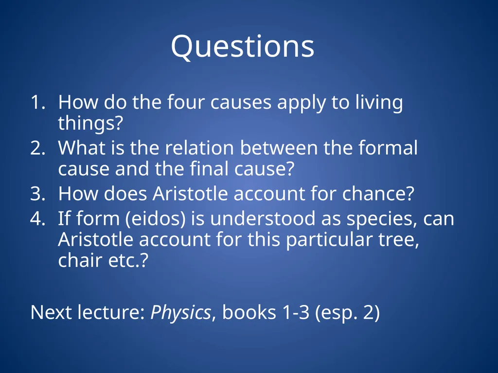 Aristotle’s Physics Influences Theory of the 4 - slide 17 of 18