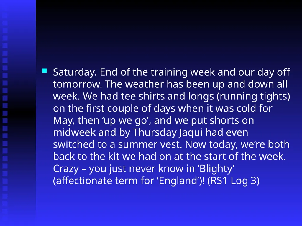 Running a Temperature: Distance Running, - slide 18 of 29