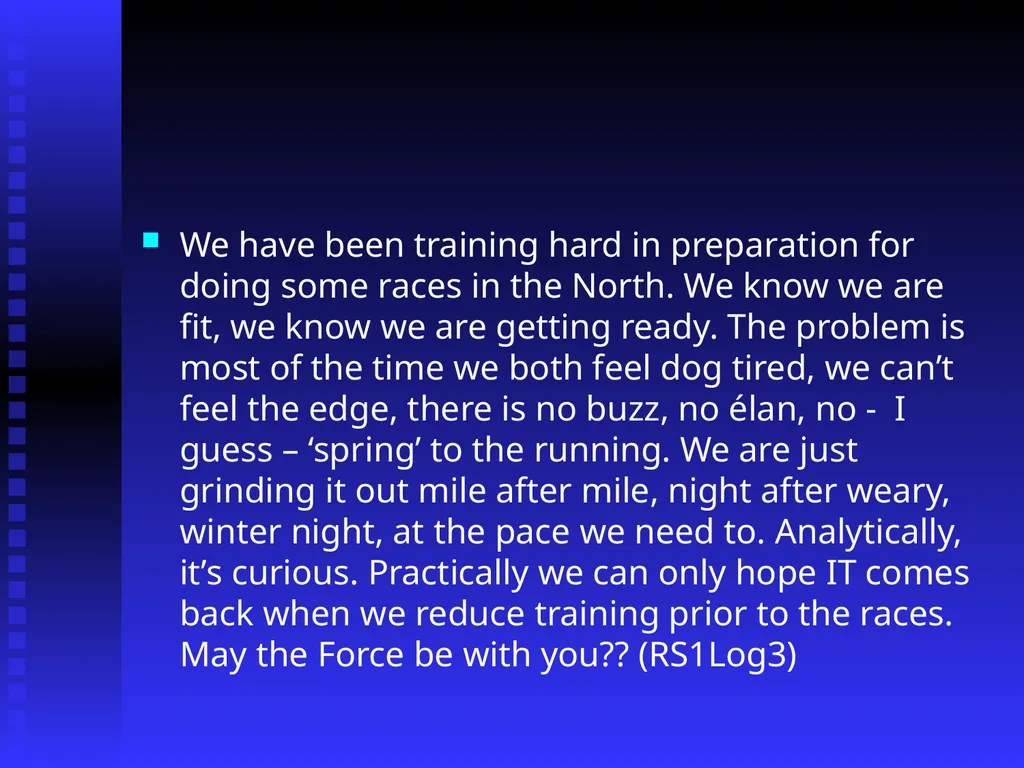 Running a Temperature: Distance Running, - slide 15 of 29