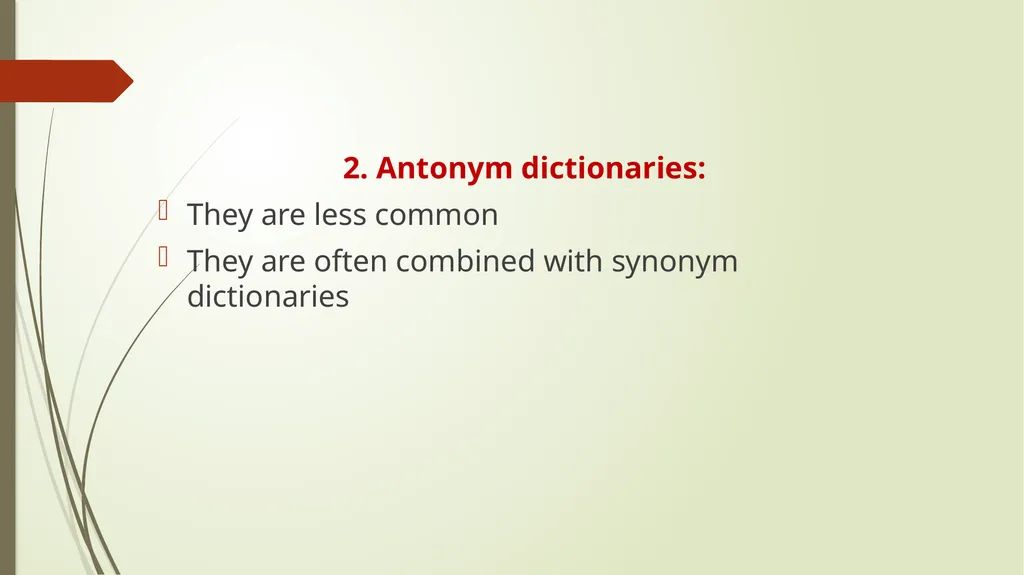 Typology of specialized dictionaries Syntagmatic - slide 15 of 19