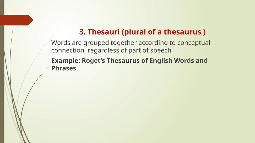 Typology of specialized dictionaries Syntagmatic - slide 16 of 19