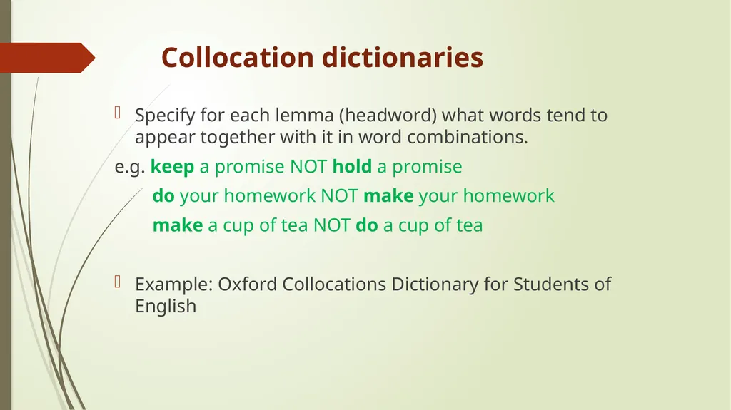 Typology of specialized dictionaries Syntagmatic - slide 10 of 19