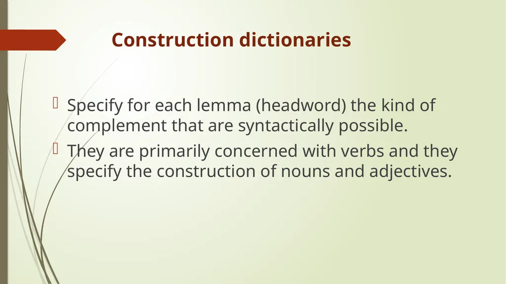Typology of specialized dictionaries Syntagmatic - slide 7 of 19