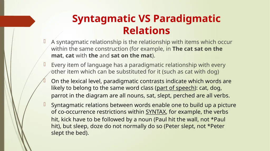 Typology of specialized dictionaries Syntagmatic - slide 2 of 19