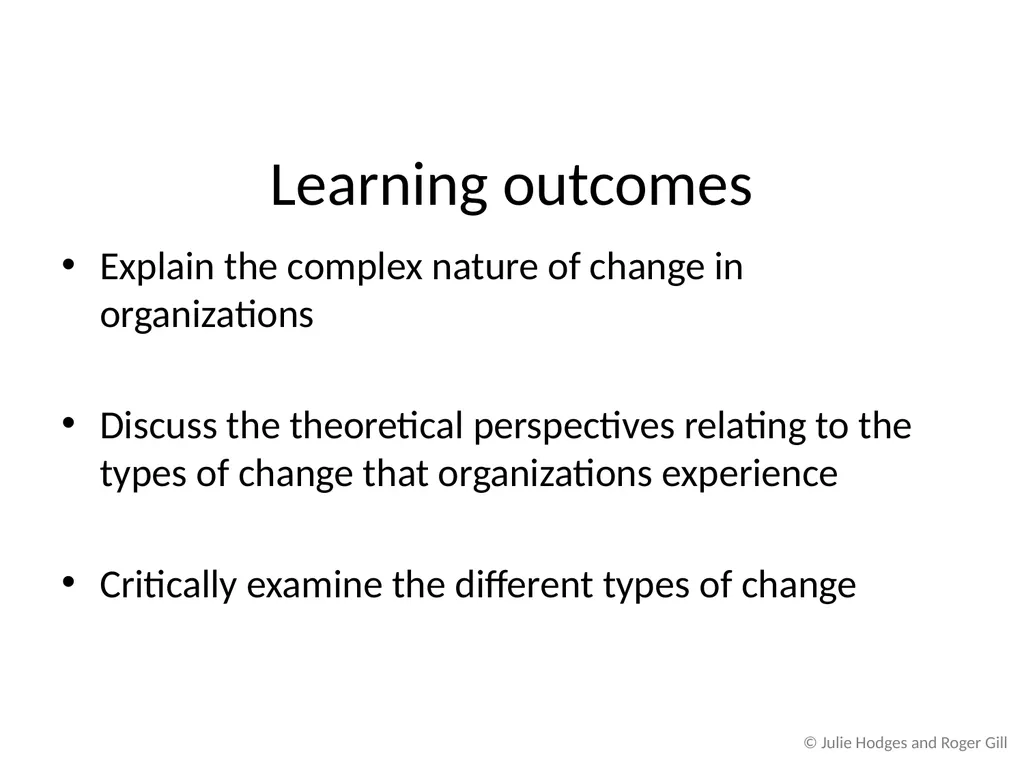 Chapter 2 Theoretical Approaches to Change and - slide 3 of 26