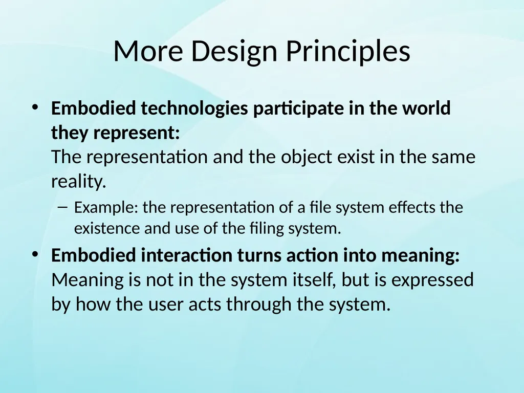 Embodied Interaction By Matthew Dunlap Overview In - slide 18 of 19