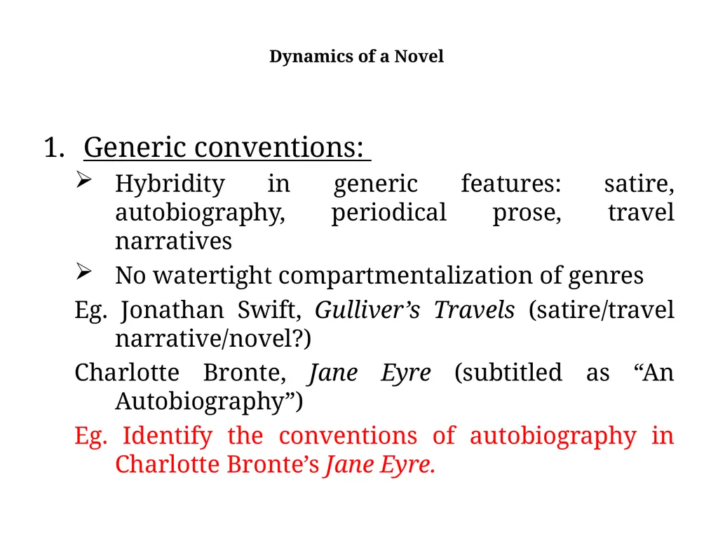 Reading Novels: Critical Reflection and - slide 6 of 15