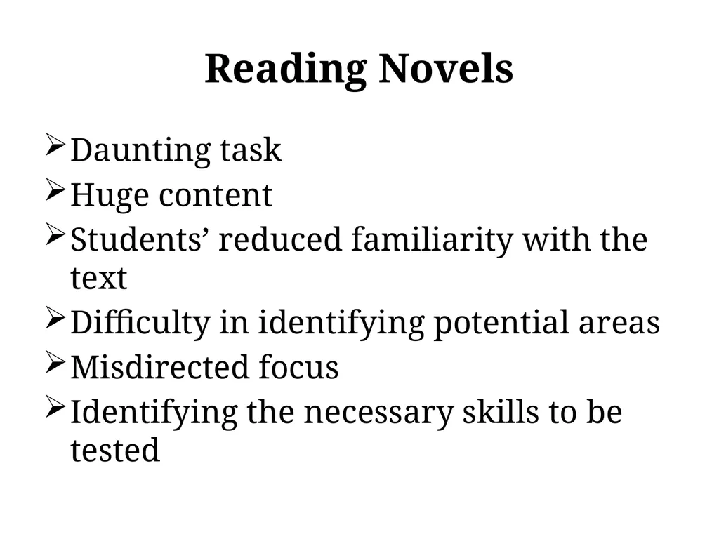 Reading Novels: Critical Reflection and - slide 4 of 15