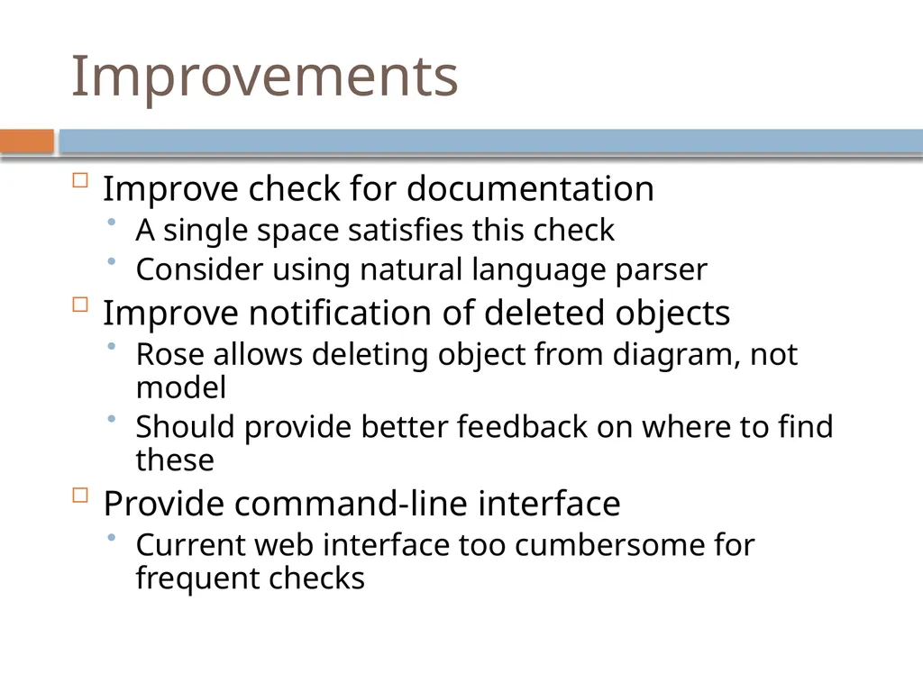 Experiences with a UML Diagram Critique Tool - slide 36 of 37