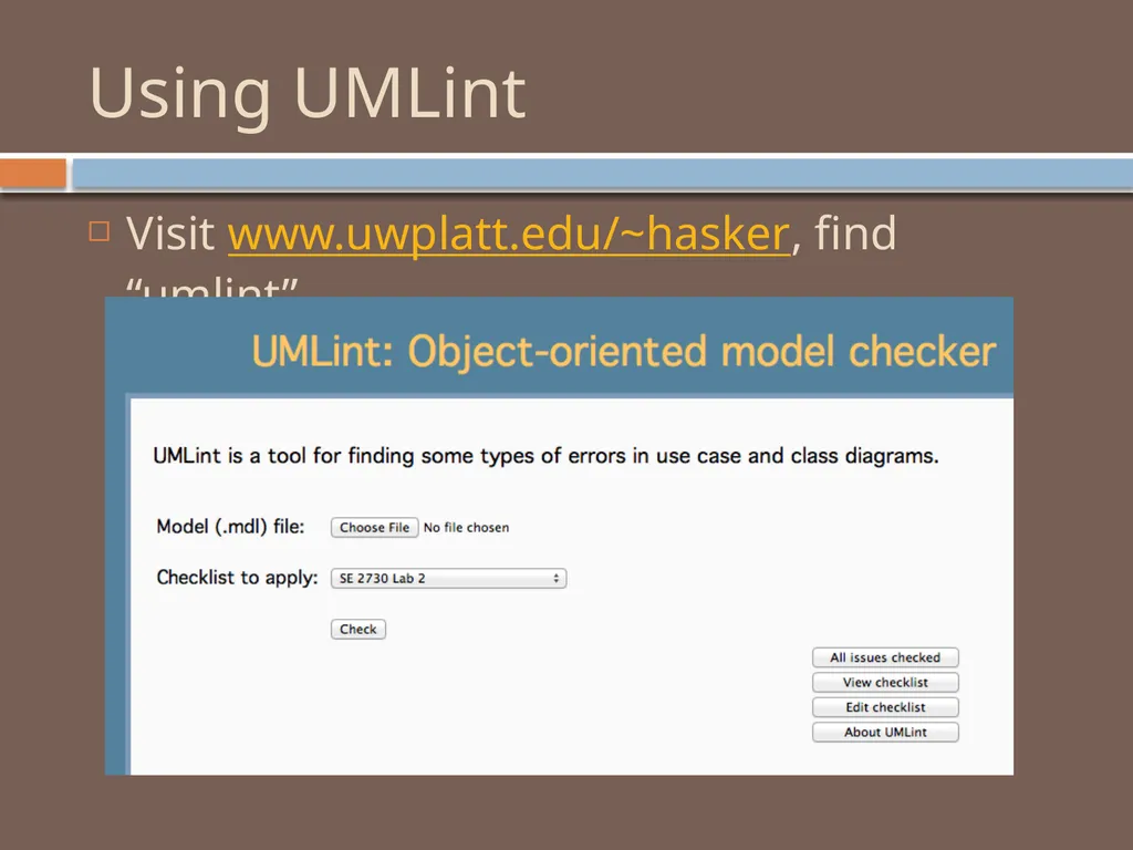 Experiences with a UML Diagram Critique Tool - slide 20 of 37