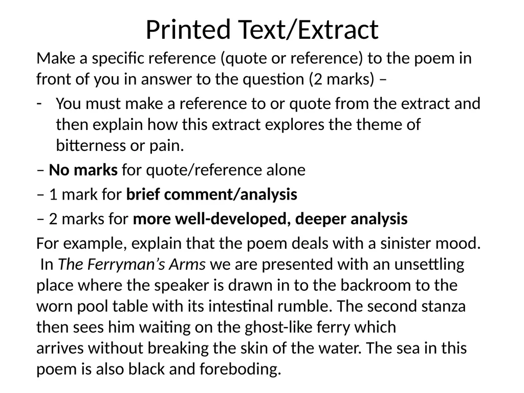 The Ferryman’s Arms The 10 Mark Question - slide 4 of 11