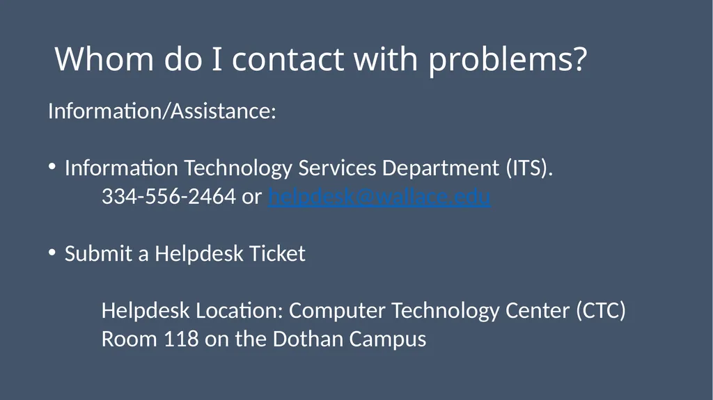WCC Technology & Online Learning Orientation 105: - slide 31 of 31