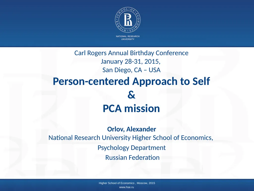 Carl Rogers Annual Birthday Conference January - slide 1 of 22