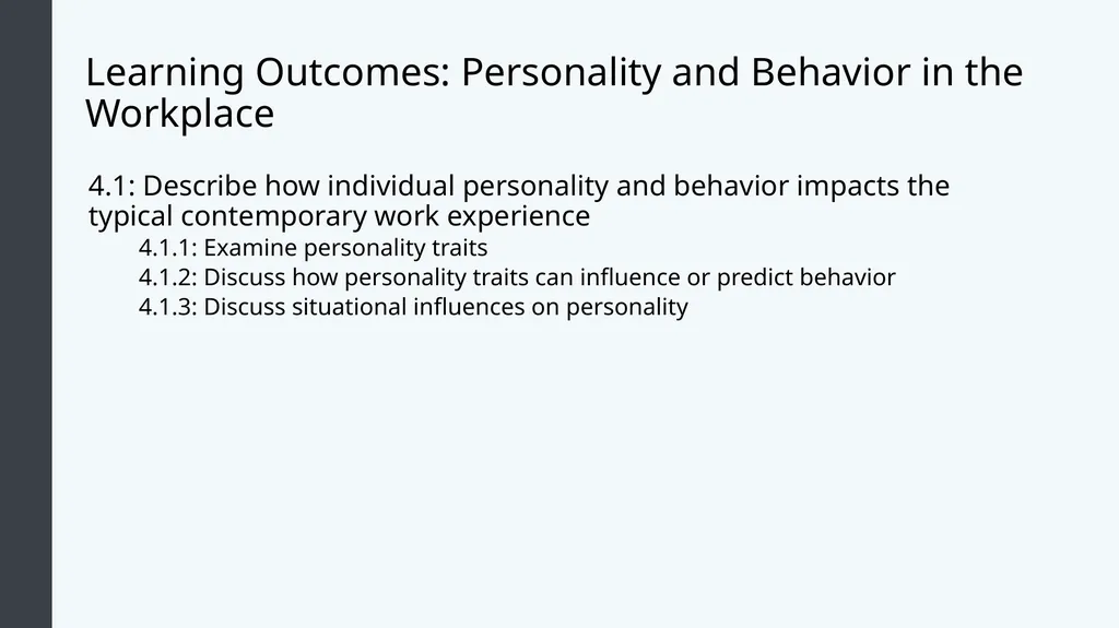 Organizational Behavior Module 4: Individual - slide 4 of 21