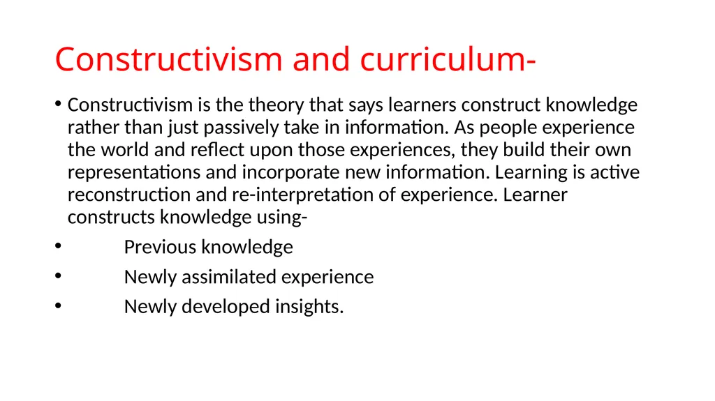 Psychological perspective in Curriculum - slide 9 of 12