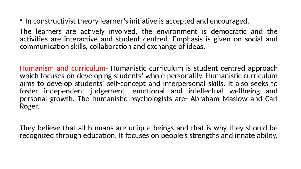 Psychological perspective in Curriculum - slide 10 of 12