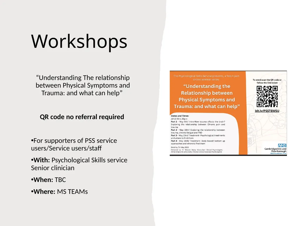 Psychological Skills Service (PSS) September 2023 - slide 13 of 13