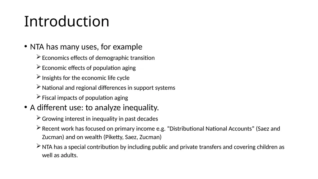Using NTA at individual level to measure levels - slide 3 of 44
