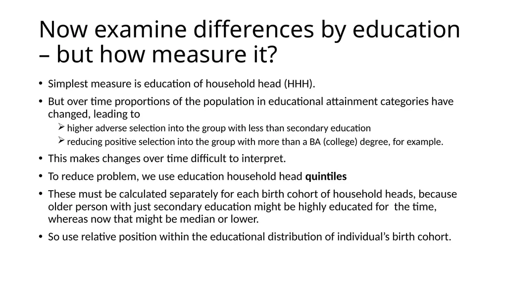 Using NTA at individual level to measure levels - slide 24 of 44