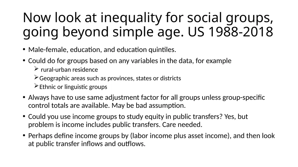 Using NTA at individual level to measure levels - slide 17 of 44