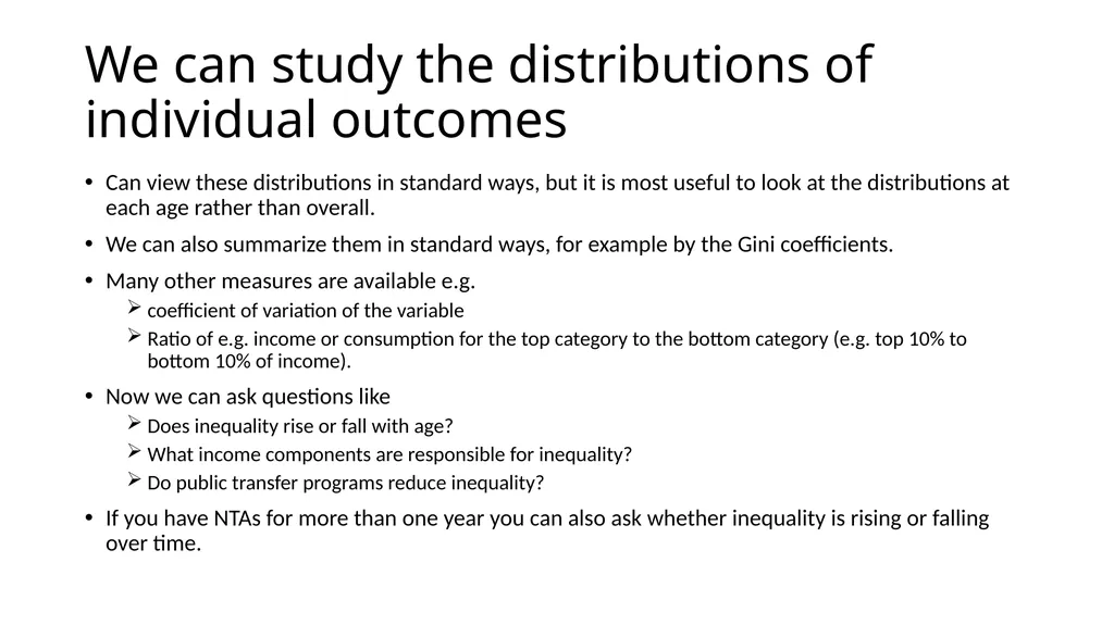 Using NTA at individual level to measure levels - slide 5 of 44
