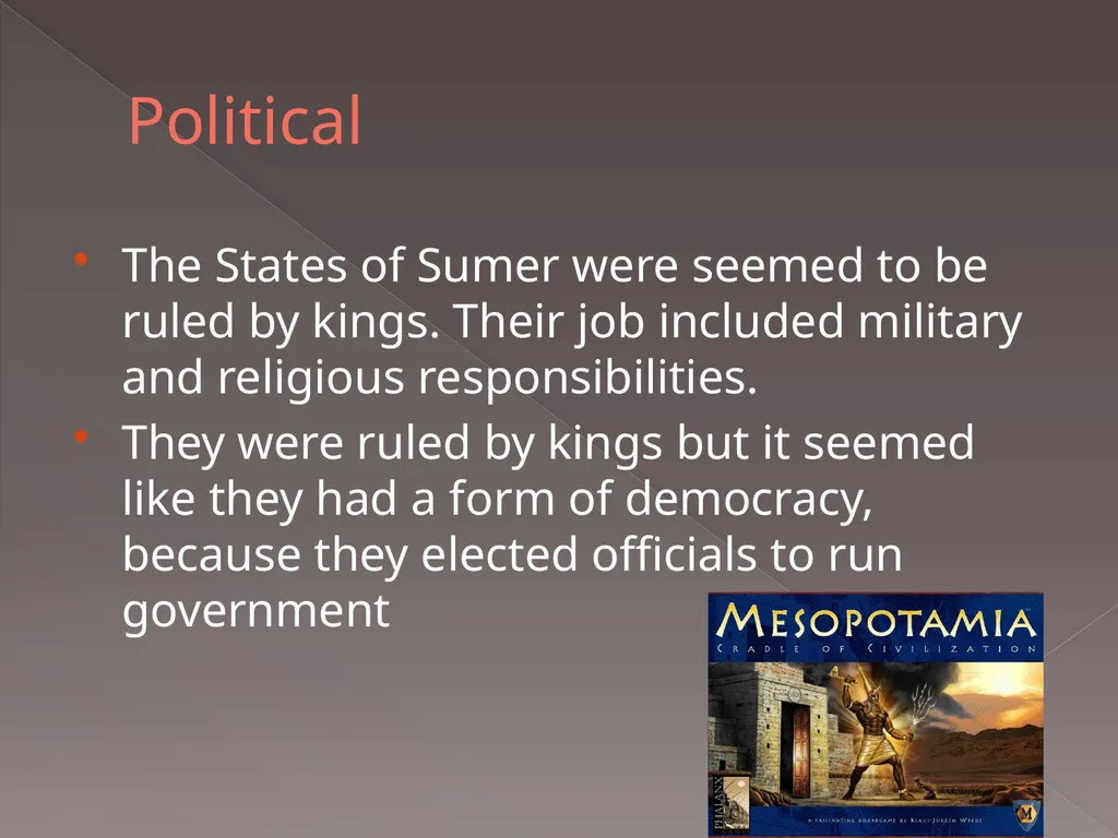 Sumer, Mesopotamia By Logan Chamberlain, Zanon - slide 3 of 10