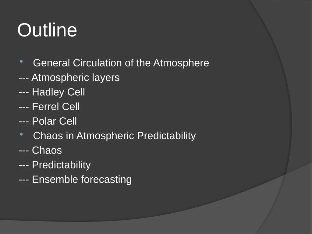 General Circulation and Chaos in Atmospheric - slide 2 of 44