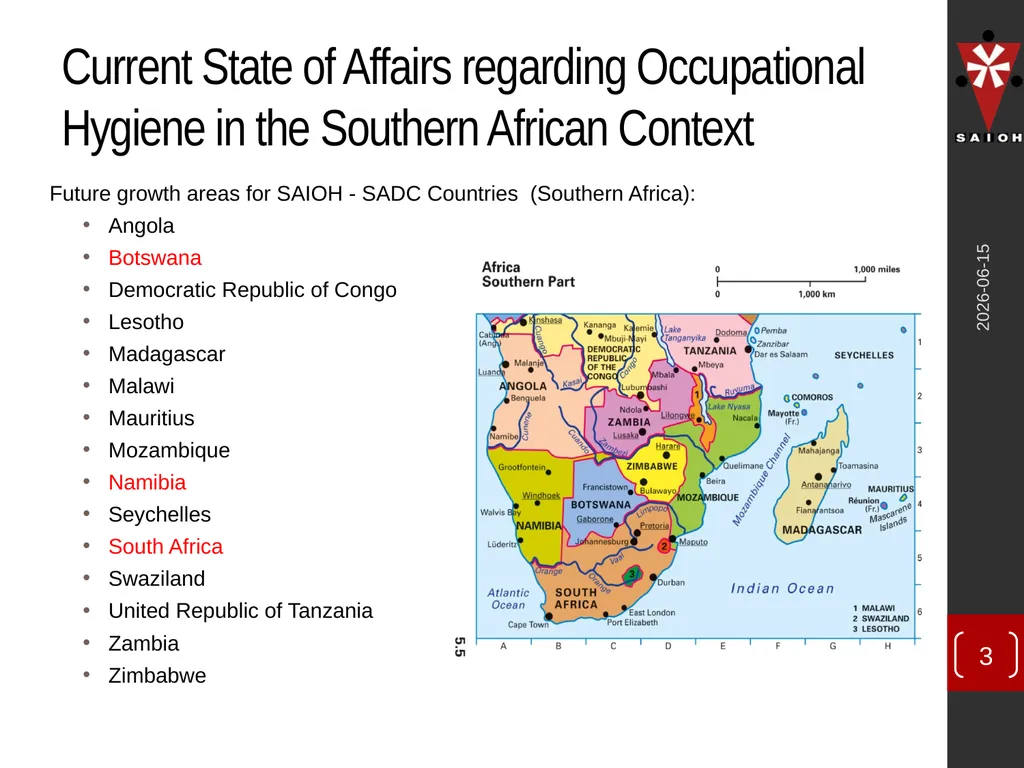SAIOH Structuring of SAIOH – Regional Conferences - slide 3 of 29