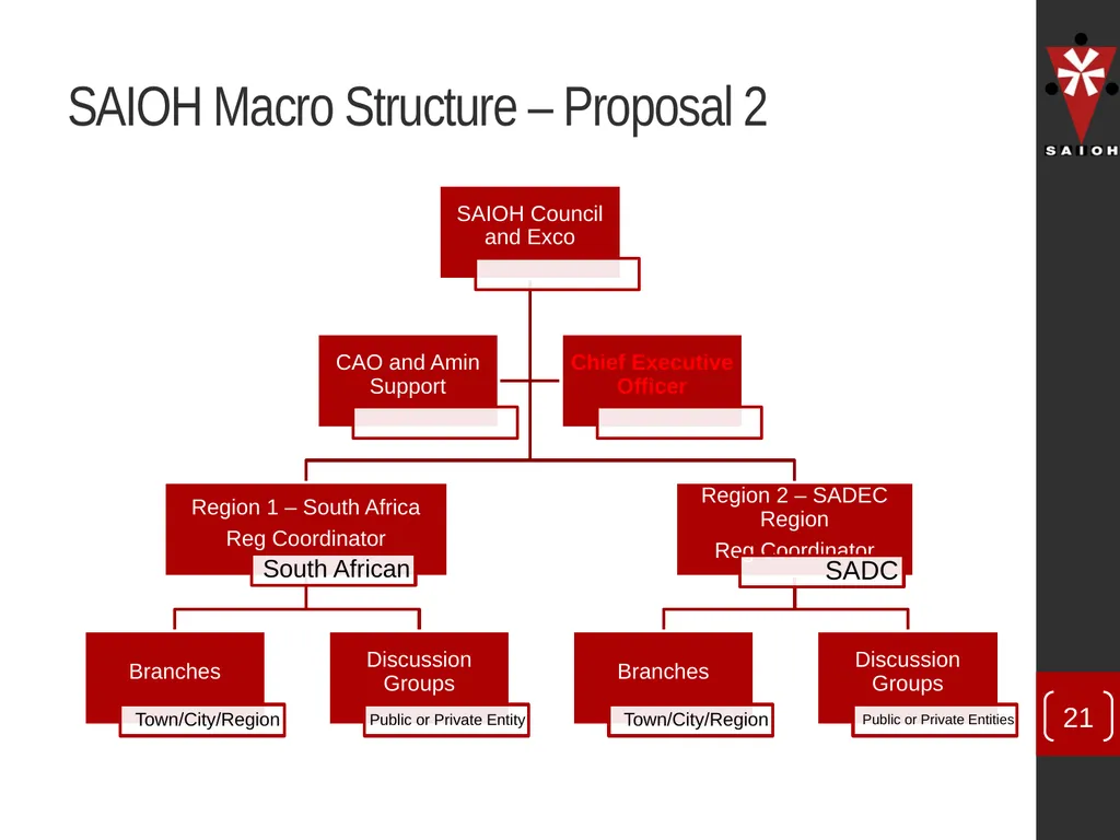 SAIOH Structuring of SAIOH – Regional Conferences - slide 21 of 29