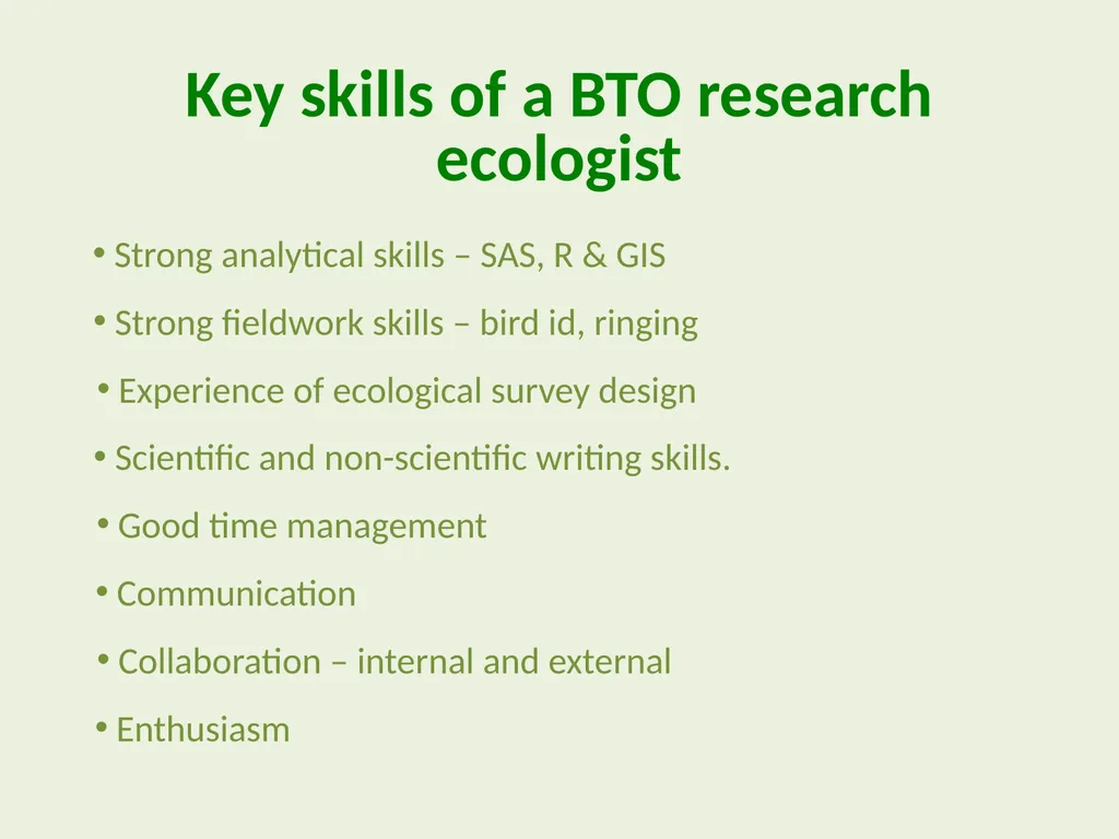 Ecological research careers BES undergraduate - slide 8 of 12