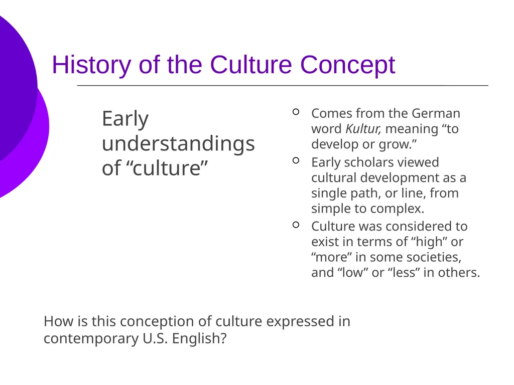 Chapter 2: Culture Objectives: Define the culture - slide 3 of 16