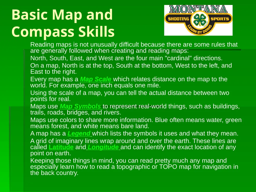 Basic Map and Compass Skills Reading maps is not - slide 1 of 27