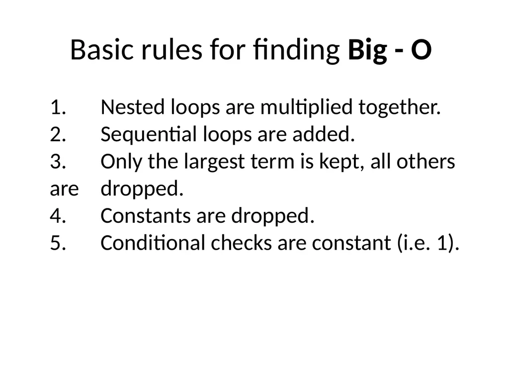 Complexity Analysis Big – O notation It is most - slide 5 of 45