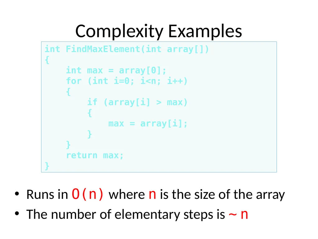 Complexity Analysis Big – O notation It is most - slide 32 of 45