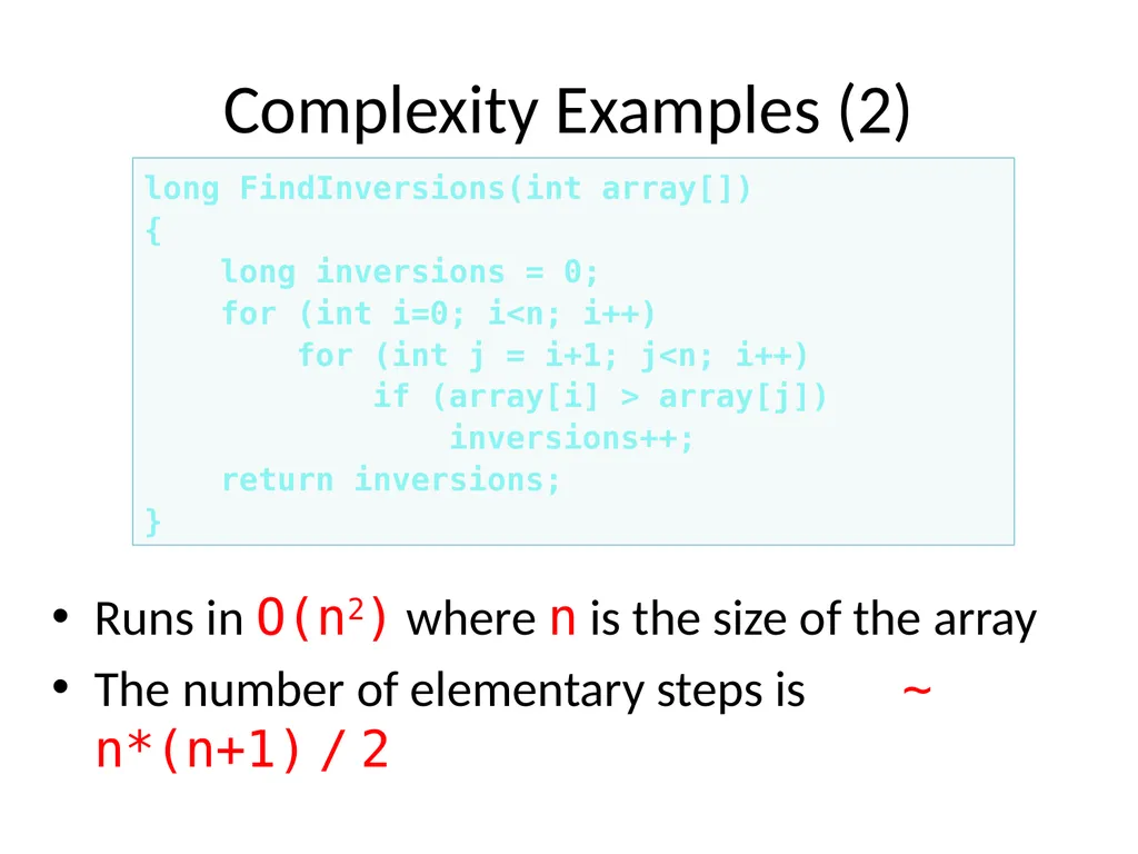 Complexity Analysis Big – O notation It is most - slide 33 of 45
