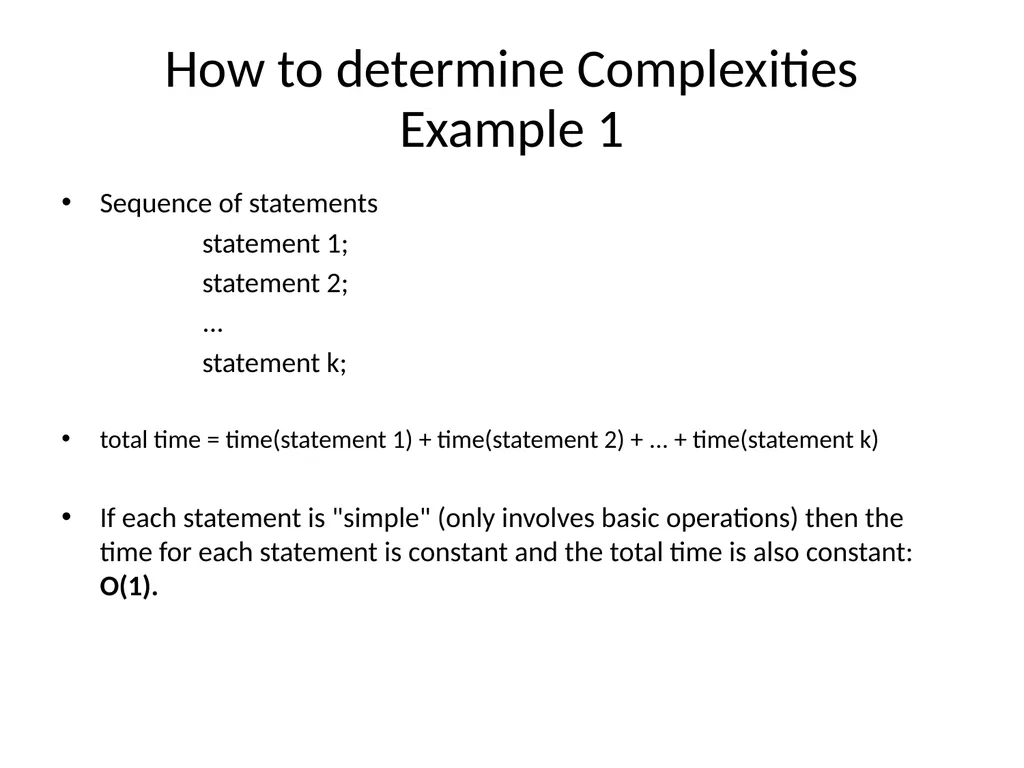 Complexity Analysis Big – O notation It is most - slide 27 of 45