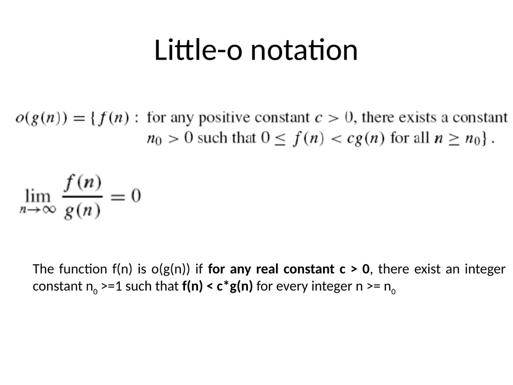 Complexity Analysis Big – O notation It is most - slide 44 of 45