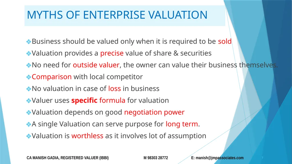 Basic Valuation concepts DATED 4-4-2026 1 Seminar - slide 7 of 28