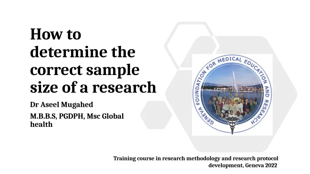 How to determine the correct sample size of a - slide 1 of 24