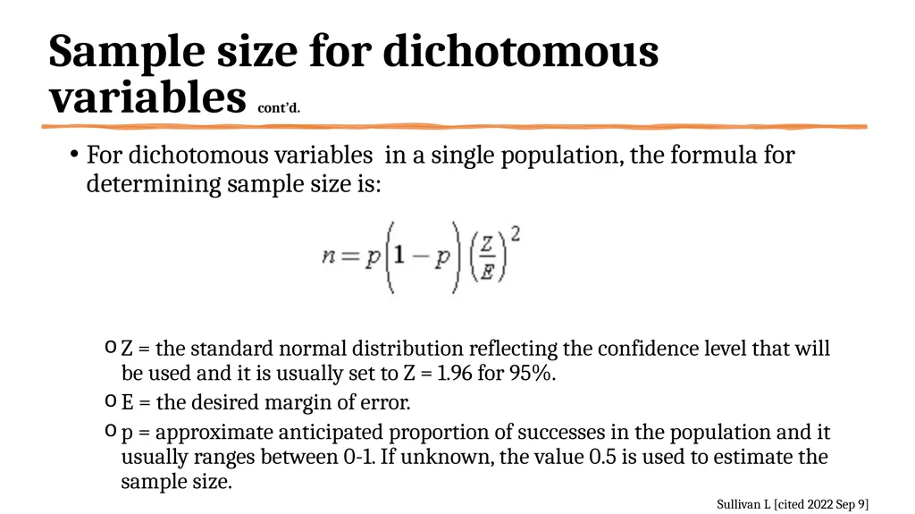 How to determine the correct sample size of a - slide 16 of 24