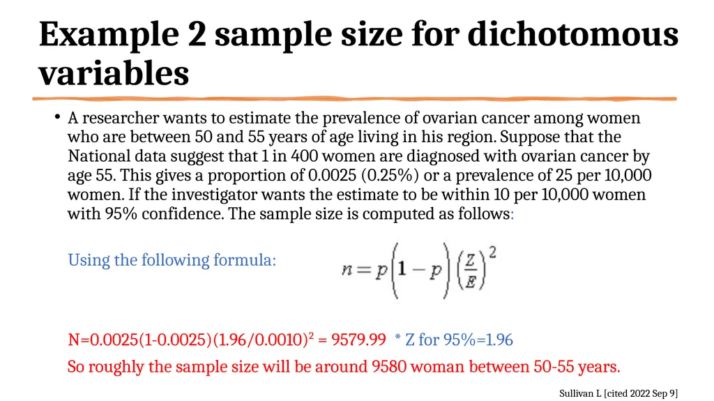 How to determine the correct sample size of a - slide 17 of 24