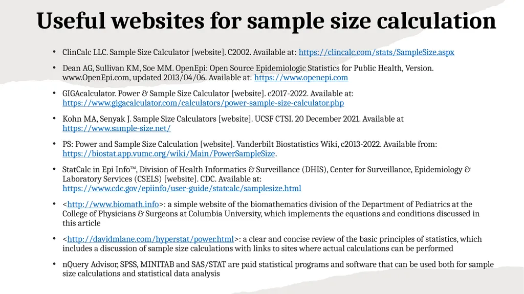 How to determine the correct sample size of a - slide 23 of 24