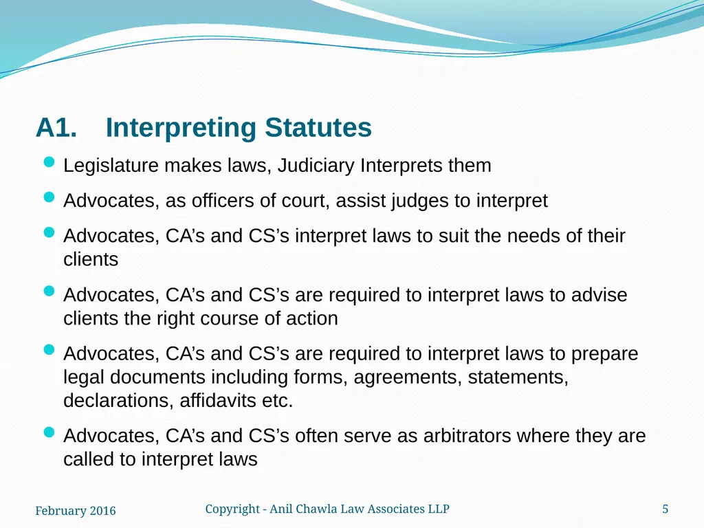 Interpretation of Statutes and Agreements in India - slide 5 of 65
