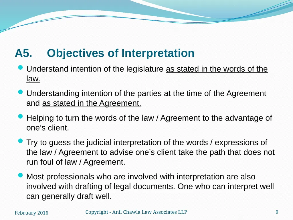 Interpretation of Statutes and Agreements in India - slide 9 of 65